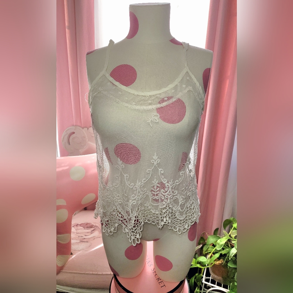 White Lace Tank Top